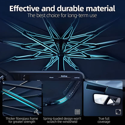 Parasol de coche portátil con plegado compacto