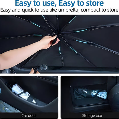 Parasol de coche portátil con plegado compacto