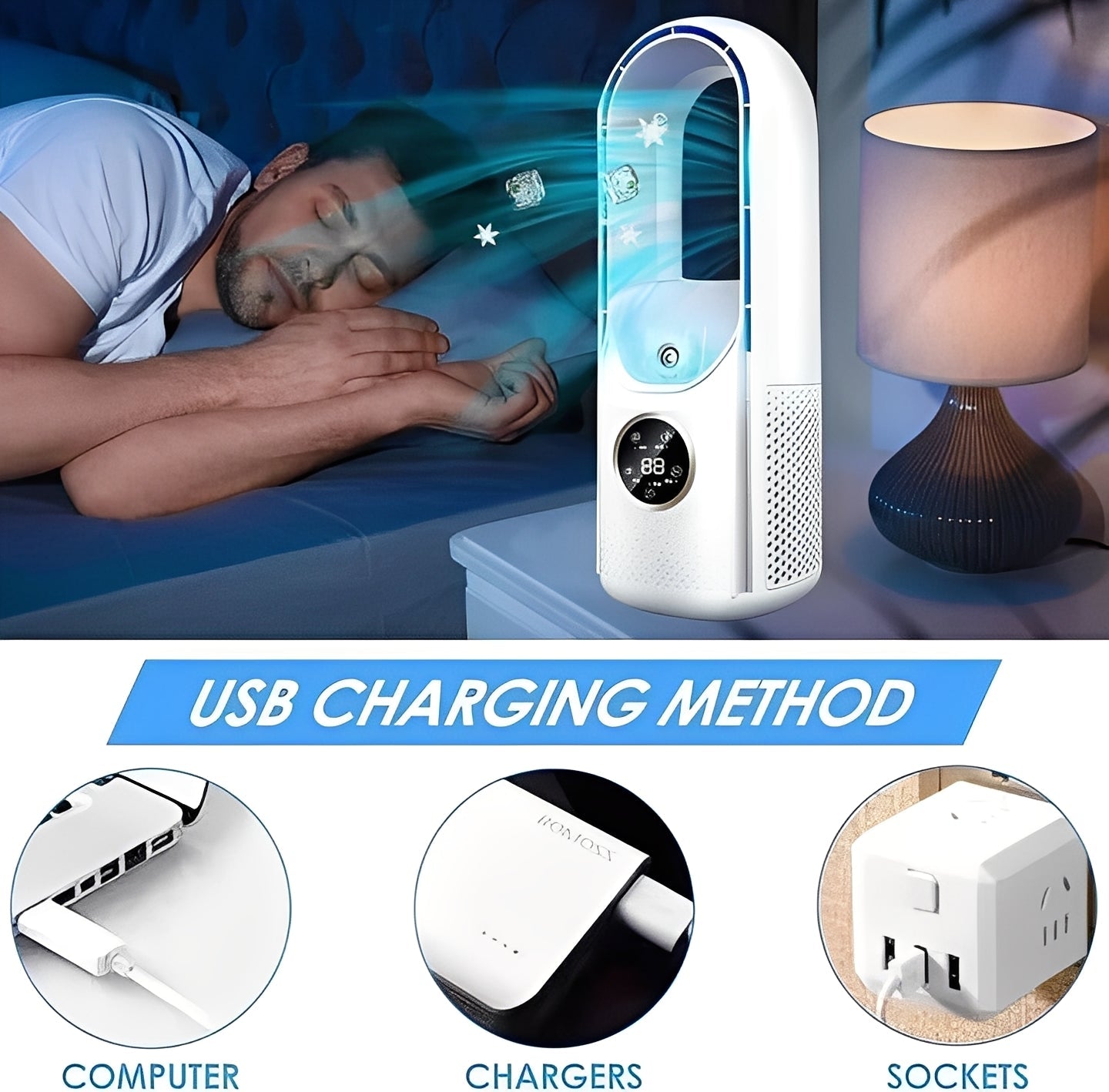 Ventilador de aire personal, compacto y silencioso