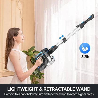 Aspiradora inalámbrica recargable para el hogar con herramienta para ranuras con LED