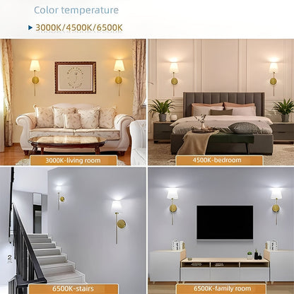 Lámparas de pared LED que cambian de color, regulables, paquete de 2