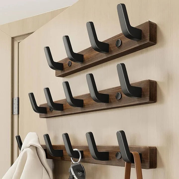 Perchero rústico de madera para pared