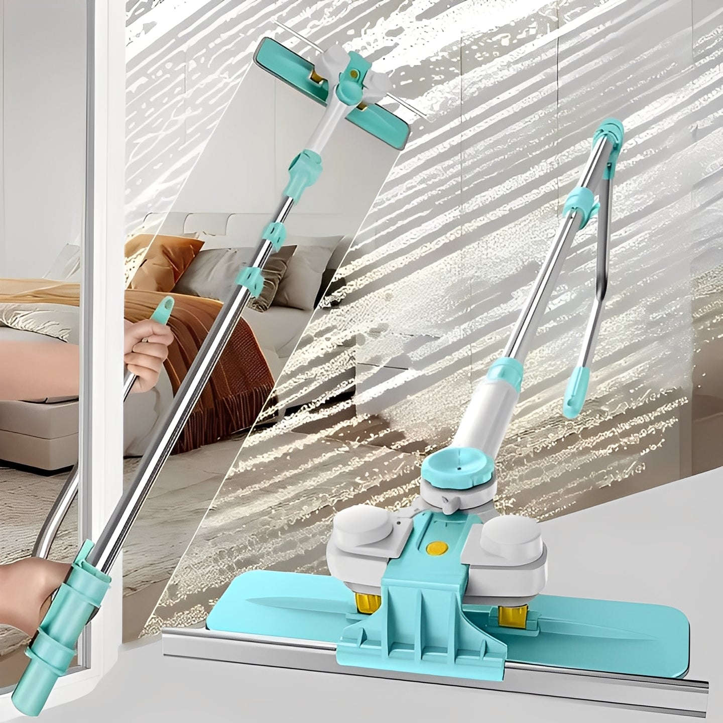 Herramienta de cepillo extensible para limpiar ventanas