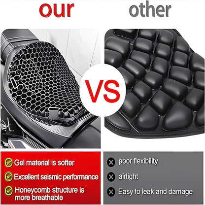 Asiento de gel cómodo para moto con diseño transpirable