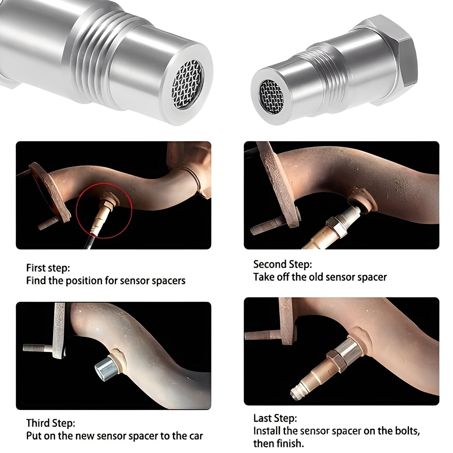 Adaptador universal de acero inoxidable M18x1.5 para sensor de oxígeno de coche
