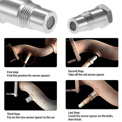 Adaptador universal de acero inoxidable M18x1.5 para sensor de oxígeno de coche