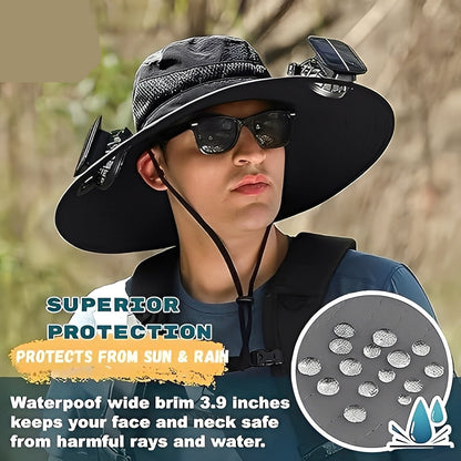 Sombrero para el sol refrescante con ventiladores USB y malla transpirable