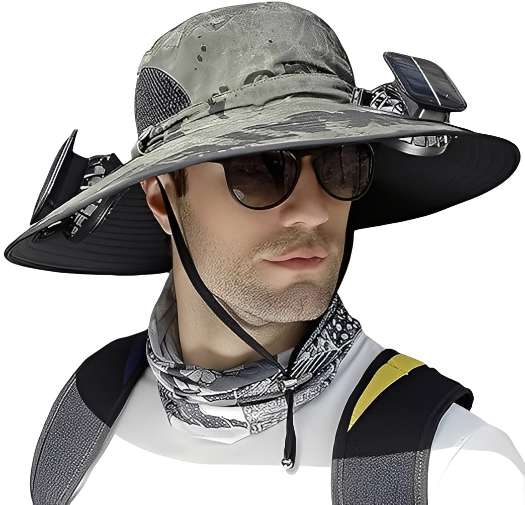 Sombrero para el sol refrescante con ventiladores USB y malla transpirable