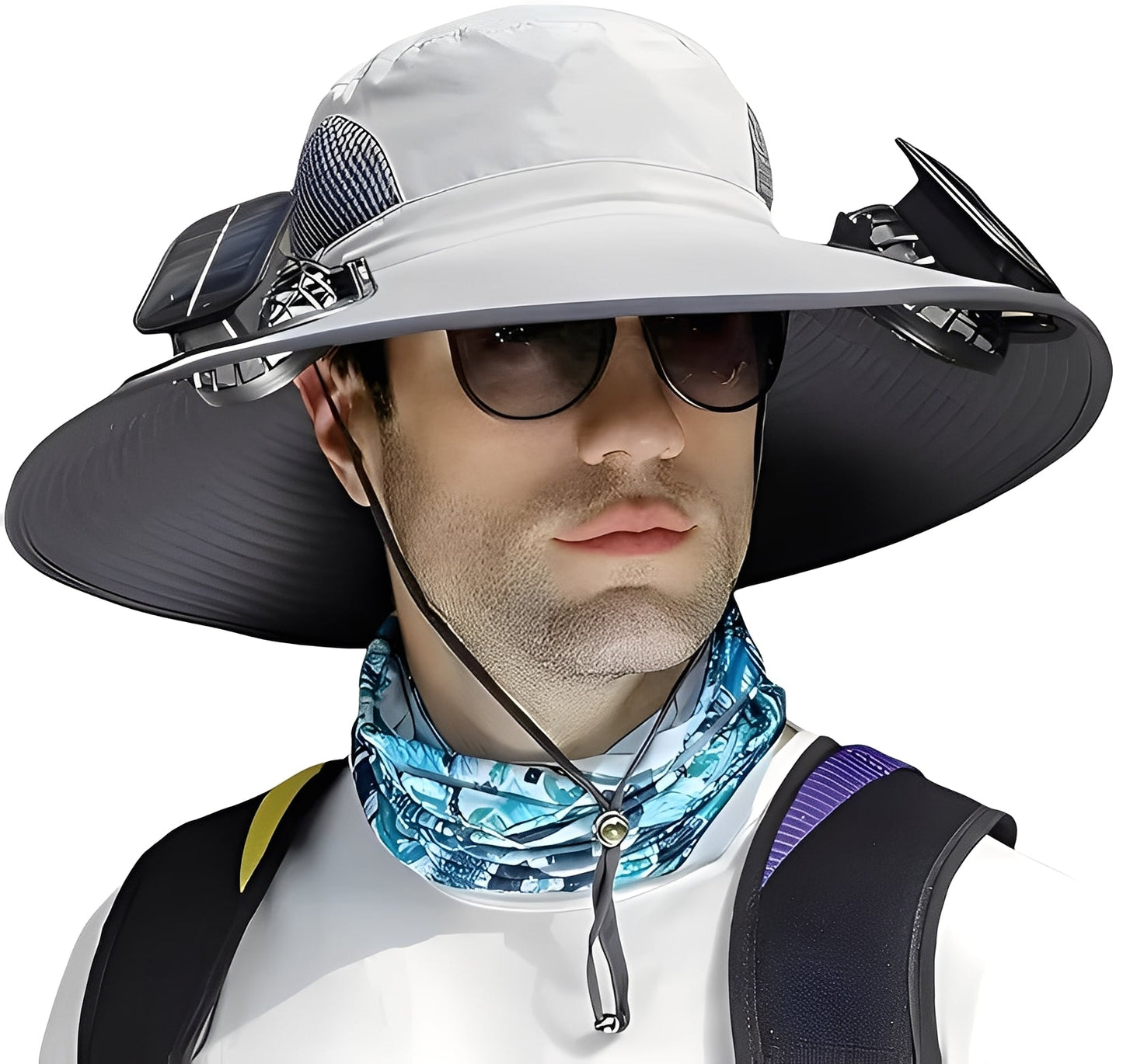 Sombrero para el sol refrescante con ventiladores USB y malla transpirable