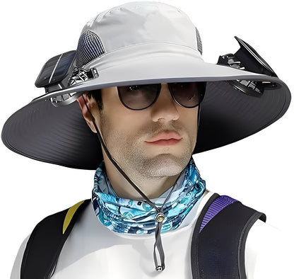 Sombrero para el sol refrescante con ventiladores USB y malla transpirable