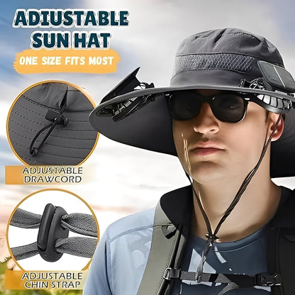 Sombrero para el sol refrescante con ventiladores USB y malla transpirable