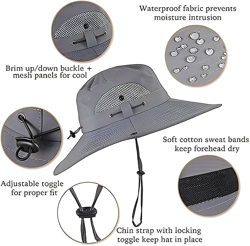 Sombrero para el sol refrescante con ventiladores USB y malla transpirable