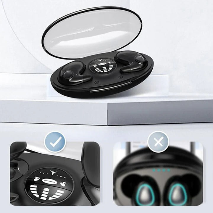 Auriculares Bluetooth compactos con micrófono y estuche de carga