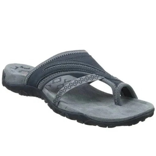 Comfortable Flat Sandals with Cross Straps for Women - Ortekor