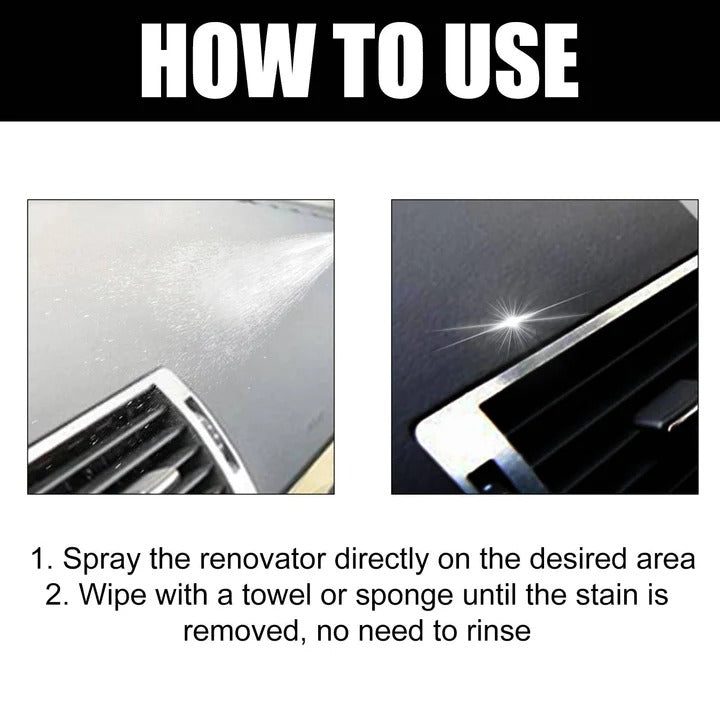 Kit de spray eficaz para limpiar el salpicadero del coche