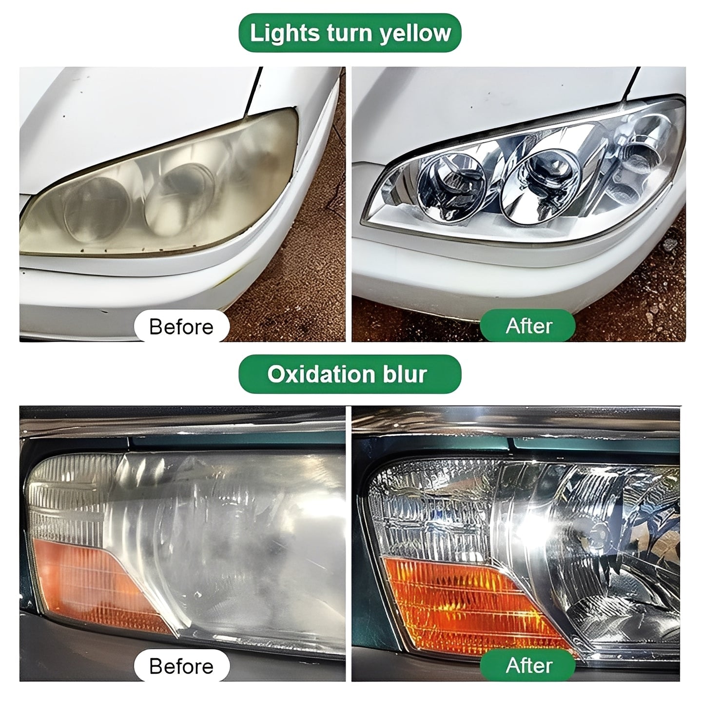Kit de restauración de faros de coche, paquete de 2