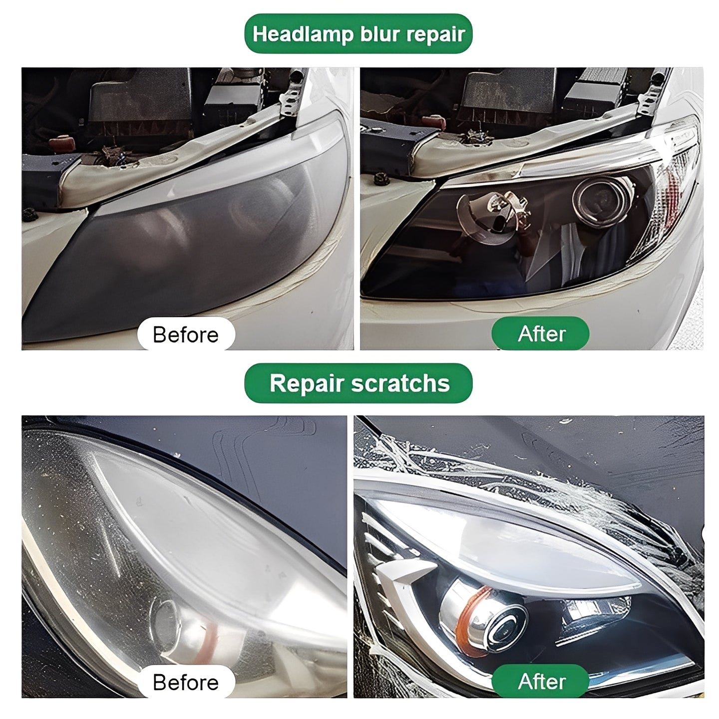 Kit de restauración de faros de coche, paquete de 2