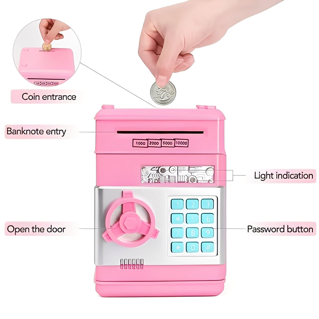 Hucha digital segura para niños con cerradura