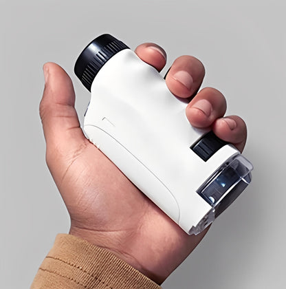 Fun Kids Handheld Microscope with LED Light and Zoom - Ortekor