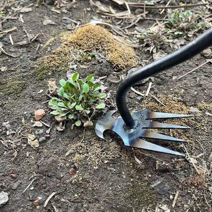 Extractor de malas hierbas fácil para jardín con 4 garras de metal