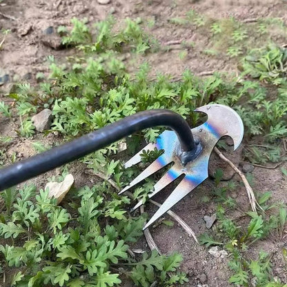 Extractor de malas hierbas fácil para jardín con 4 garras de metal