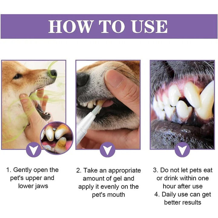 Gel dental natural para perros para dientes y encías sanas