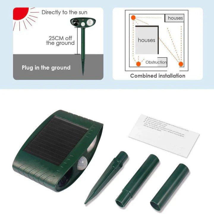 Lámpara con Sensor de Movimiento Repelente de Animales para Exteriores