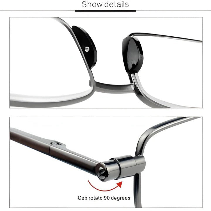 Gafas de lectura compactas con montura metálica