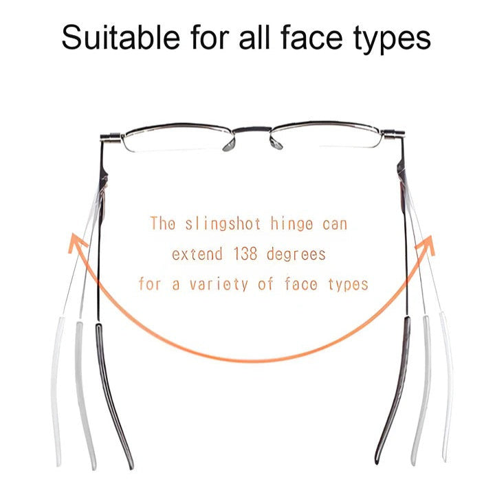 Gafas de lectura compactas con montura metálica