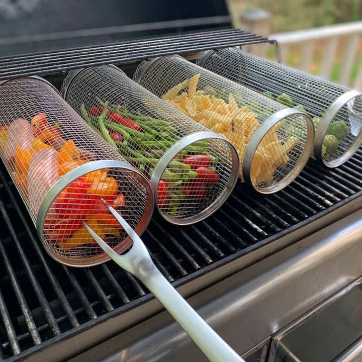 Cesta para Asar a la Parrilla Easy Turn con Rotación de 360°
