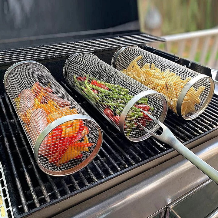 Cesta para Asar a la Parrilla Easy Turn con Rotación de 360°