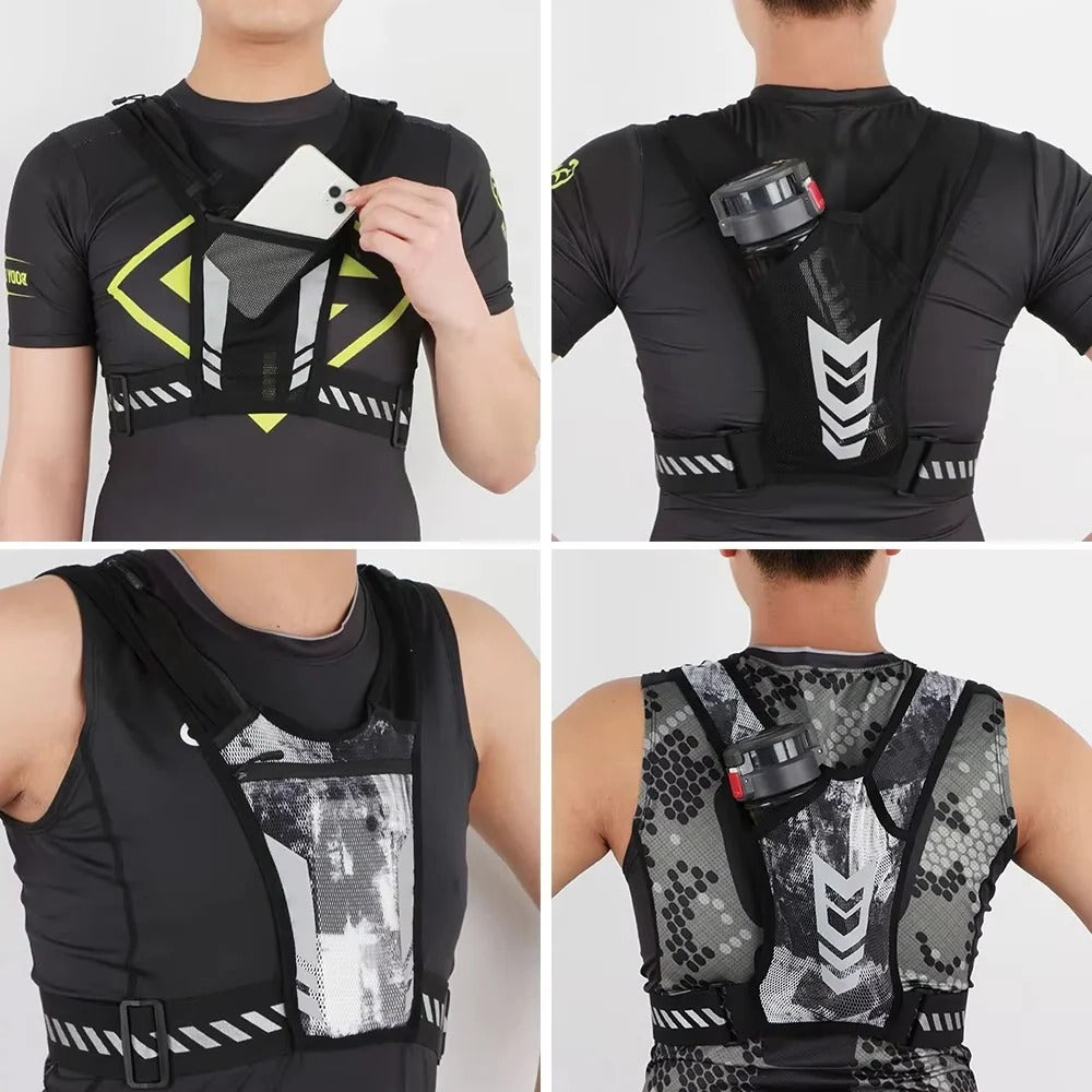 Riñonera deportiva de fitness con bolsillo para el teléfono y bolsa
