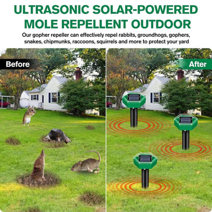 Ahuyentador de Plagas para Exteriores con Estacas Solares, Paquete de 4