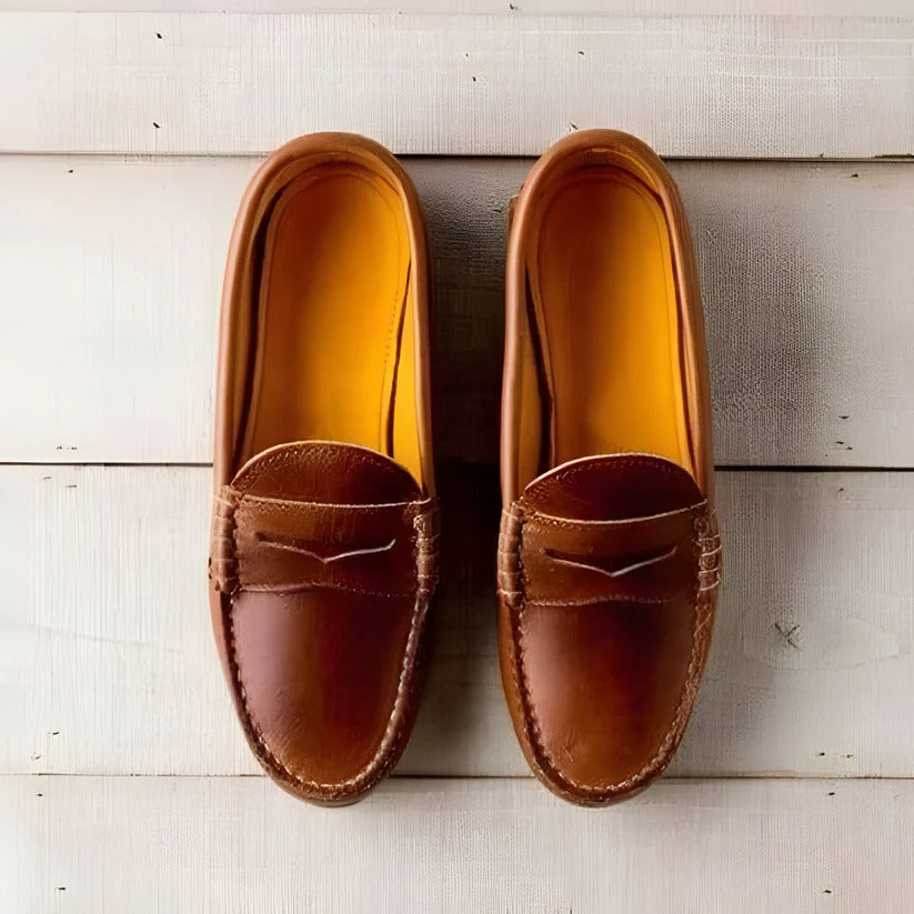Mocasines clásicos sin cordones de tacón bajo para mujer
