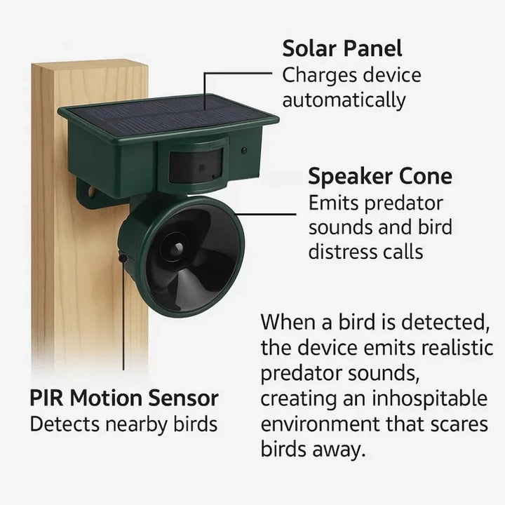 Sistema Repelente Automático de Aves con Sensor de Movimiento
