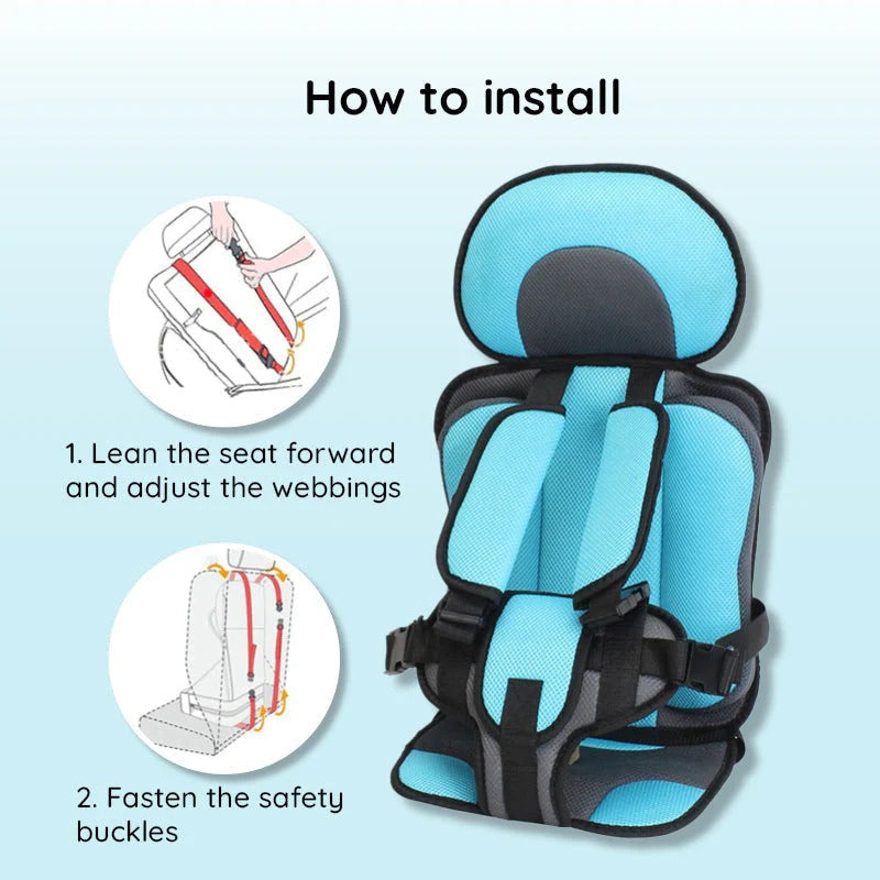 Asiento elevador de coche para niños con arnés de seguridad