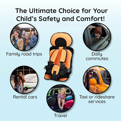 Asiento elevador de coche para niños con arnés de seguridad