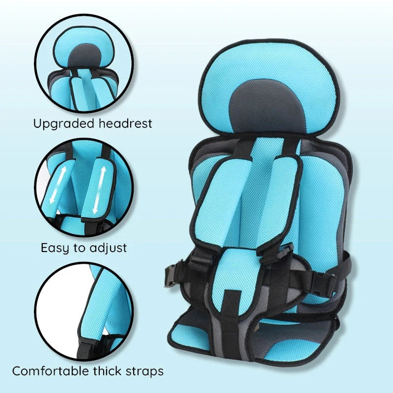 Asiento elevador de coche para niños con arnés de seguridad