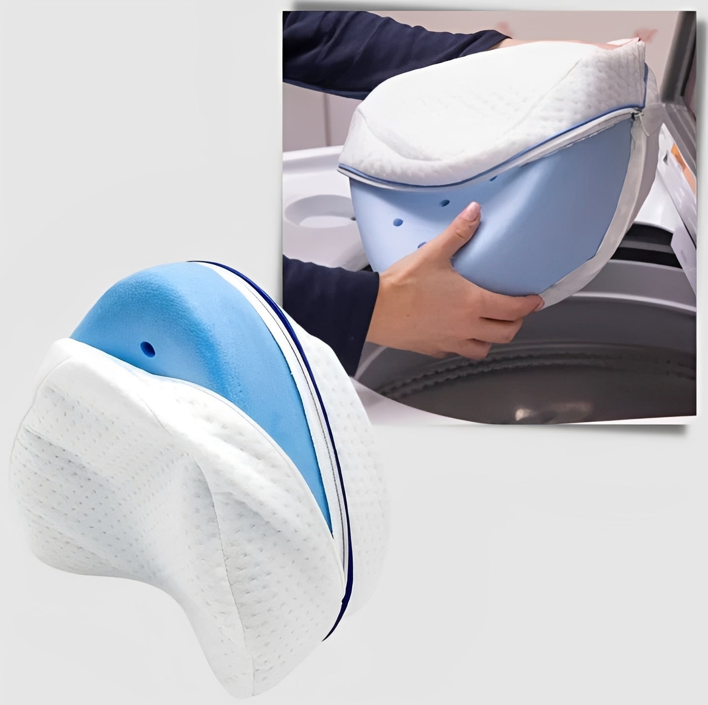 Almohada de rodilla anatómica para el apoyo y la comodidad de quienes duermen de lado