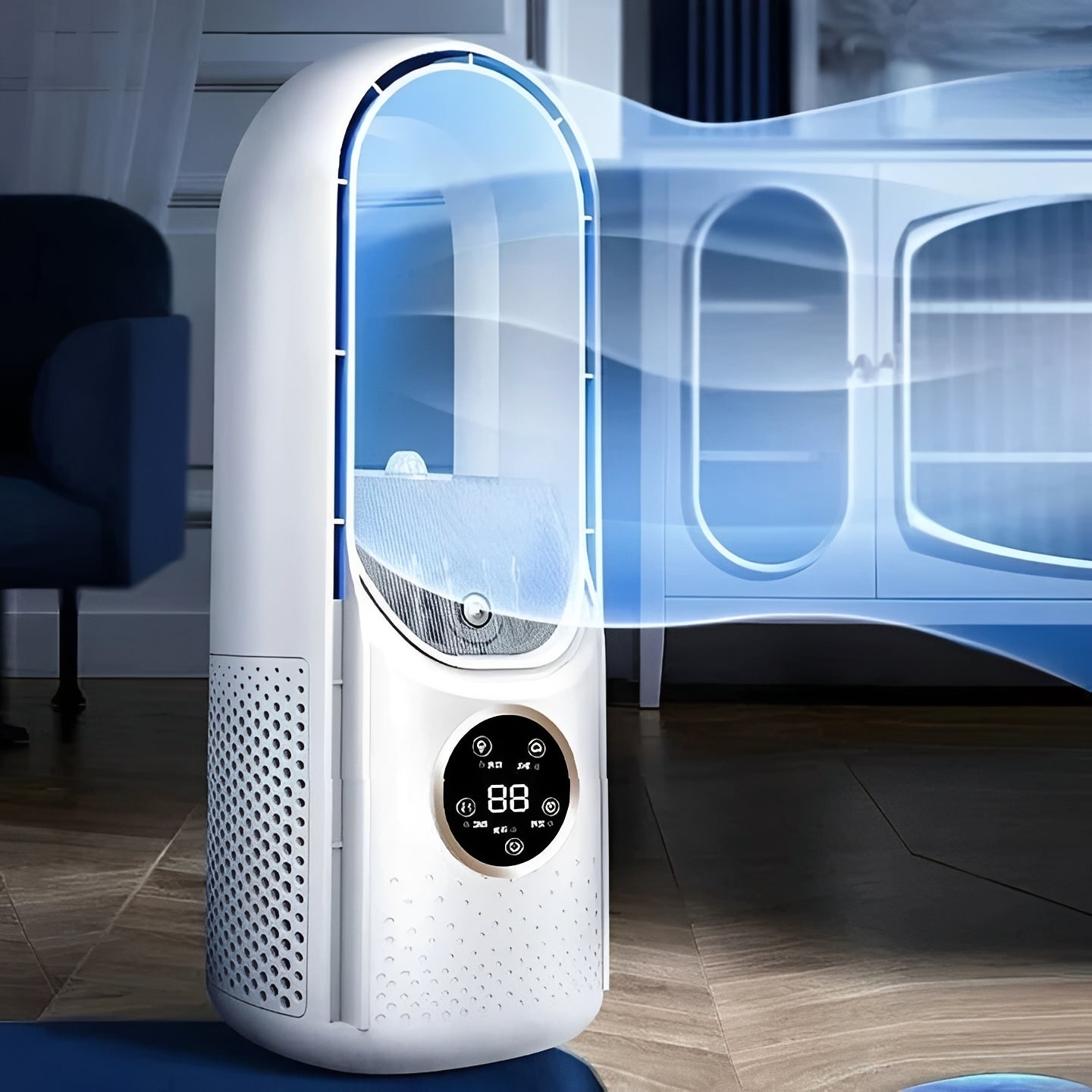 Enfriador de aire evaporativo compacto sin aspas