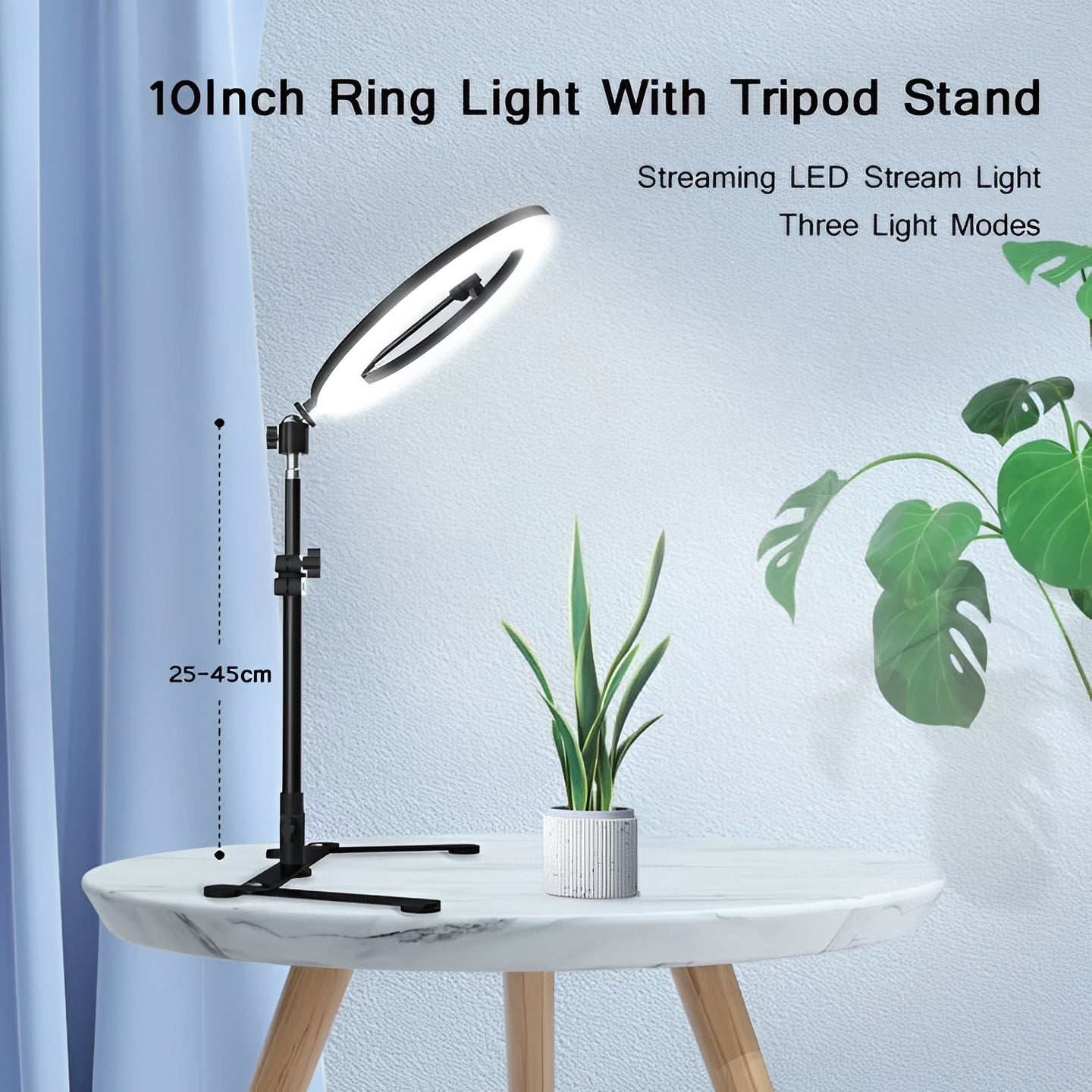Trípode Portátil para Teléfono con Soporte Flexible de Anillo de Luz