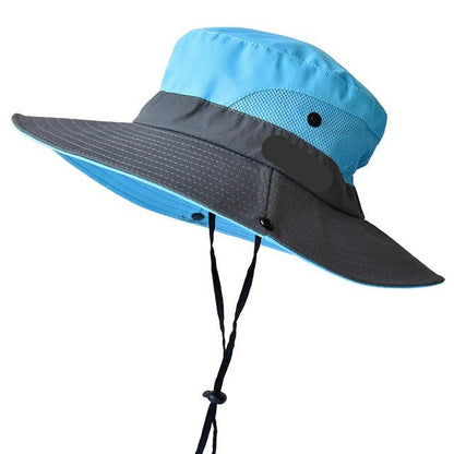 Sombrero de verano ligero de ala ancha con correa ajustable
