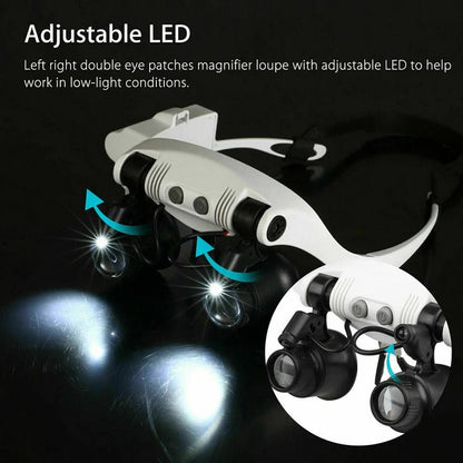 Diadema con luz de trabajo LED brillante y lentes ajustables