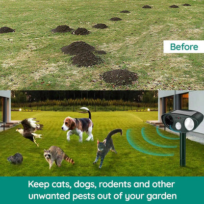 Dispositivo repelente de animales activado por movimiento para exteriores