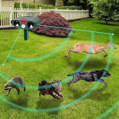 Dispositivo repelente de animales activado por movimiento para exteriores