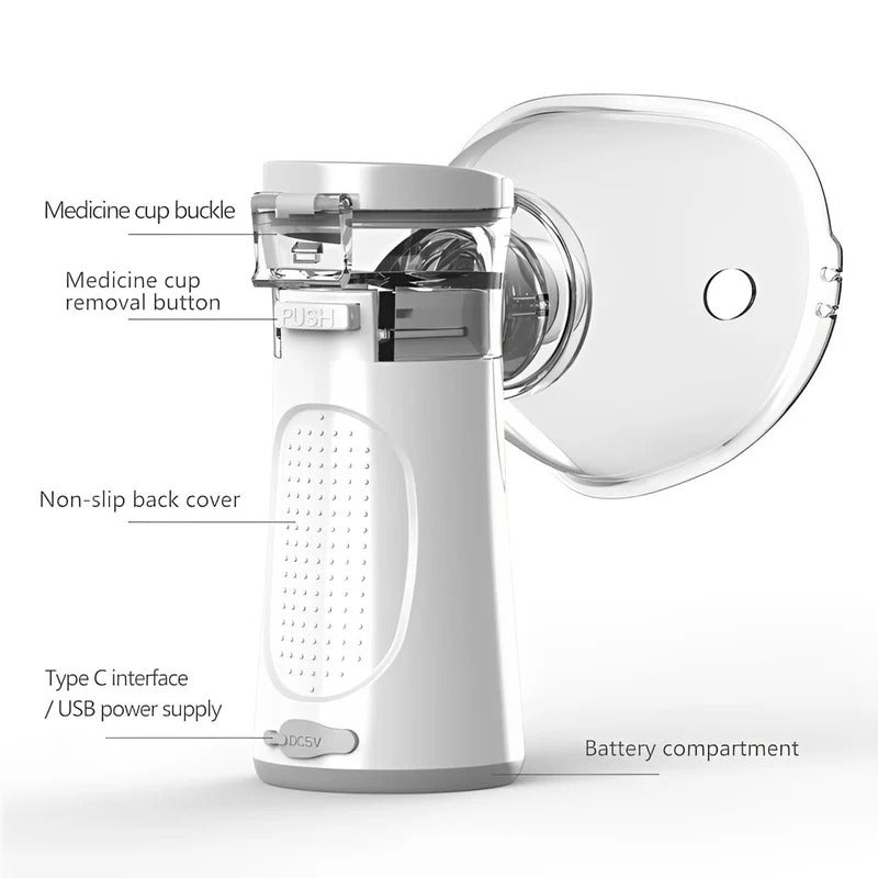 Nebulizador de Viaje Compacto con 2 Ajustes de Nebulización