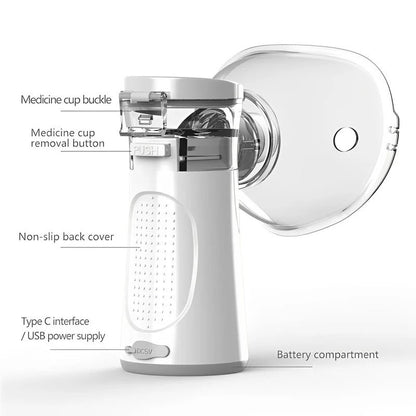 Nebulizador de Viaje Compacto con 2 Ajustes de Nebulización