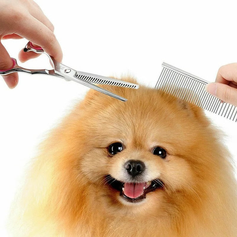Pet Grooming Scissors Set with Sharp Stainless Blades - Ortekor