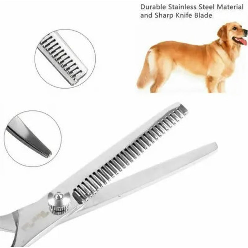 Juego de tijeras para acicalar mascotas con cuchillas afiladas de acero inoxidable