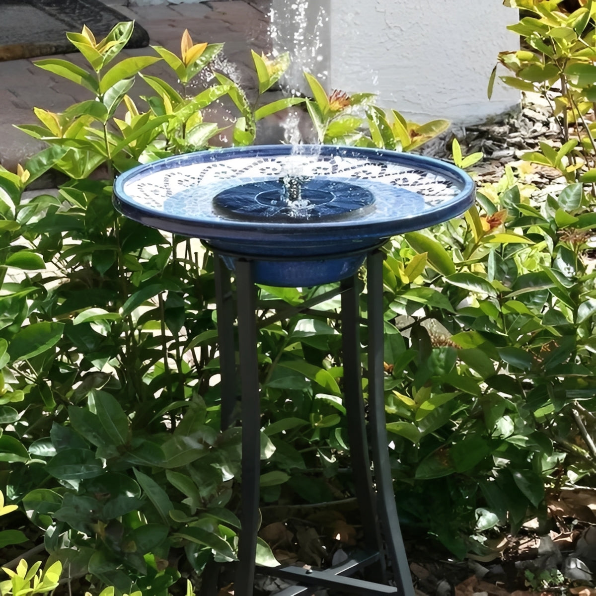 Fuente de agua solar para estanques y pájaros al aire libre